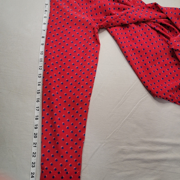 Gap Blouse Red Blue Polka Dot Lightweight Flowy Polyester Long Sleeve Boatneck L - Picture 12 of 13